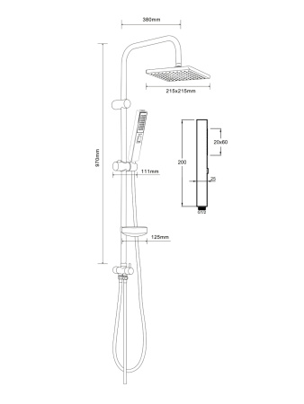 Душевая стойка Agger Fresh S001cr  хром